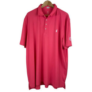Johnnie O Men's Golf Polo Shirt Men's XXL Pink Performance Stretch Wicking‎